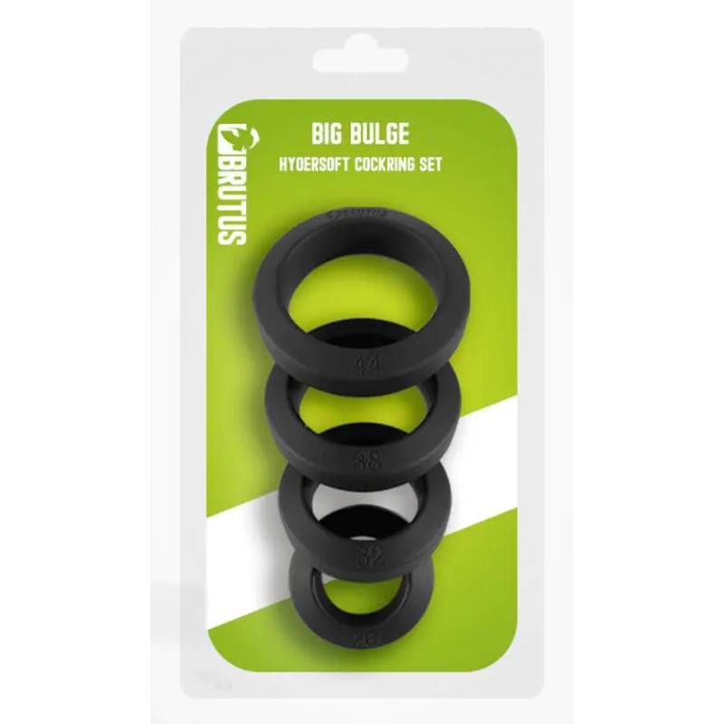 Brutus Big Bulge Silicone Cock Ring 4 Pc Set - Silk and Sin
