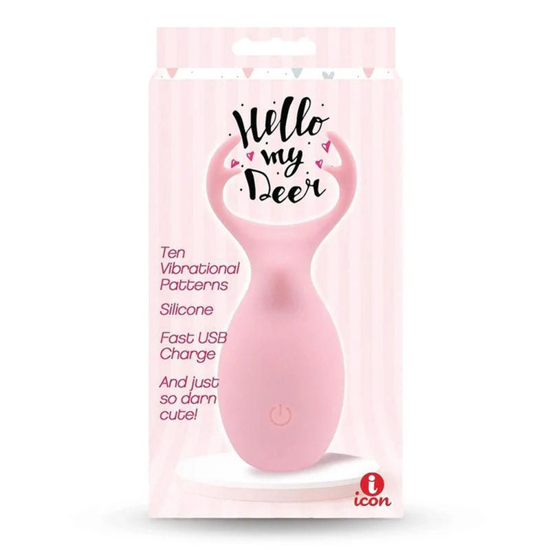 Buzzy Buddy, Hello My Deer - Pink - Pink USB Rechargeable Stimulator - Silk and Sin