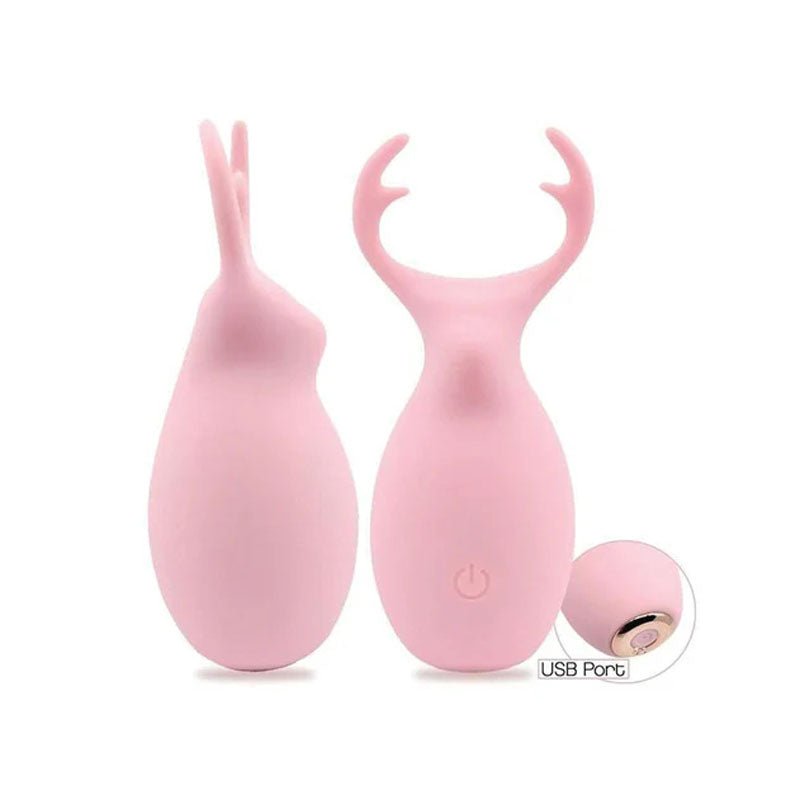 Buzzy Buddy, Hello My Deer - Pink - Pink USB Rechargeable Stimulator - Silk and Sin