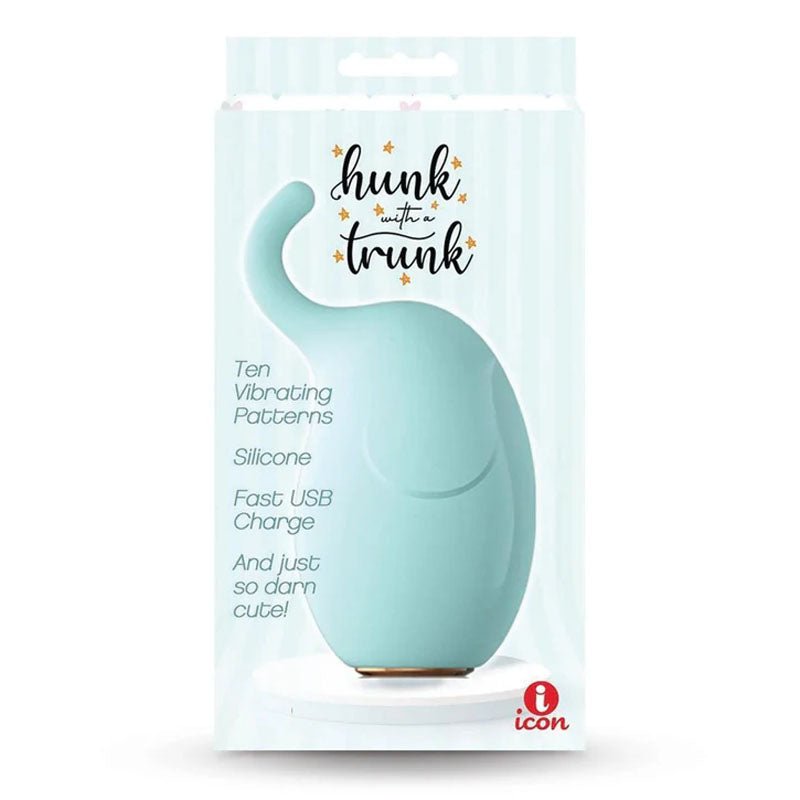 Buzzy Buddy, Hunk With A Trunk - Aqua - Aqua USB Rechargeable Stimulator - Silk and Sin