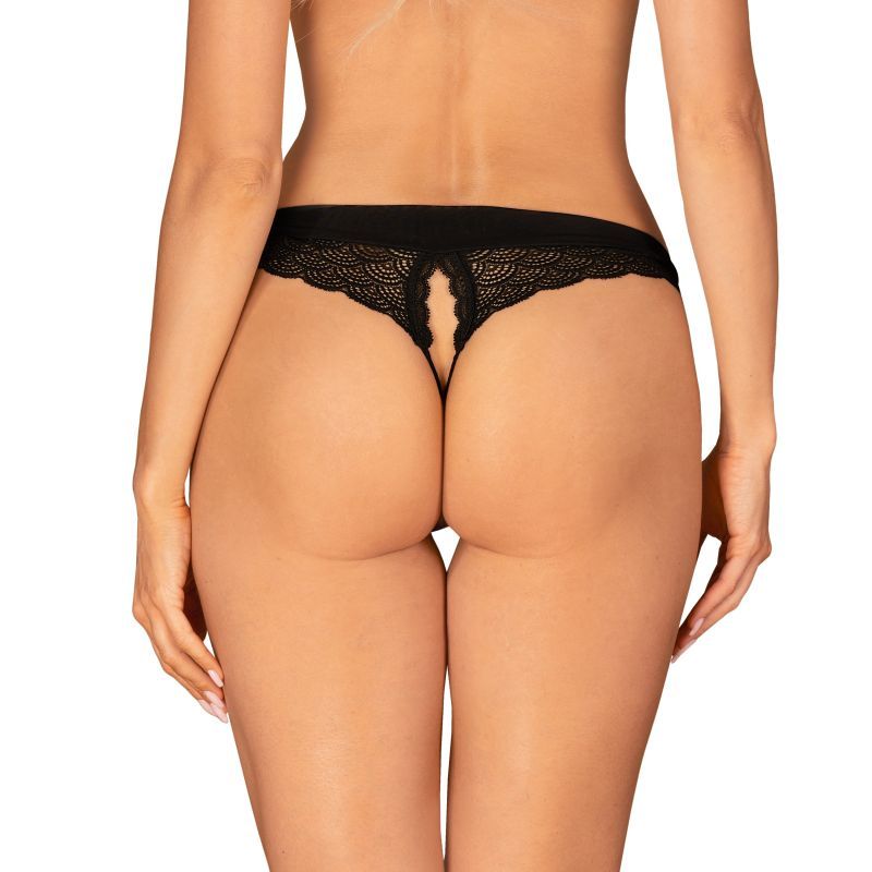 Chemeris Crotchless Panties Black - Silk and Sin