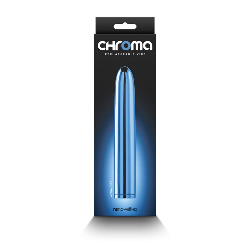 Chroma - Blue - Metallic Blue 17 cm USB Rechargeable Vibrator - Silk and Sin