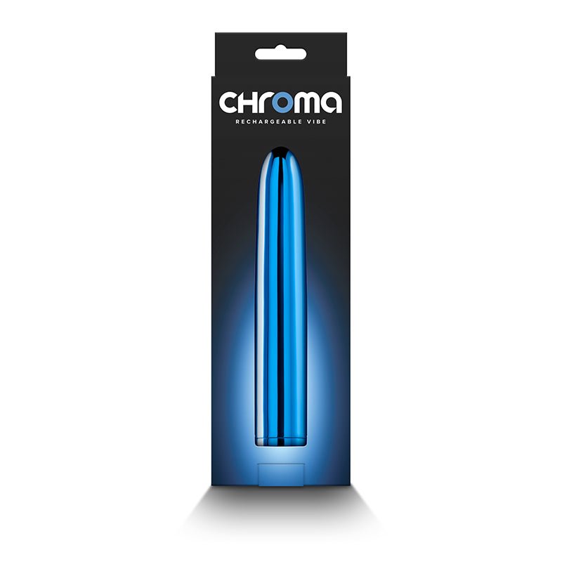 Chroma - Blue - Metallic Blue 17 cm USB Rechargeable Vibrator - Silk and Sin