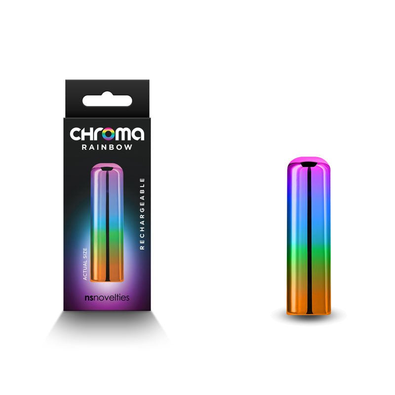 Chroma Rainbow - Small - Metallic Rainbow 6.8 cm USB Rechargeable Bullet - Silk and Sin