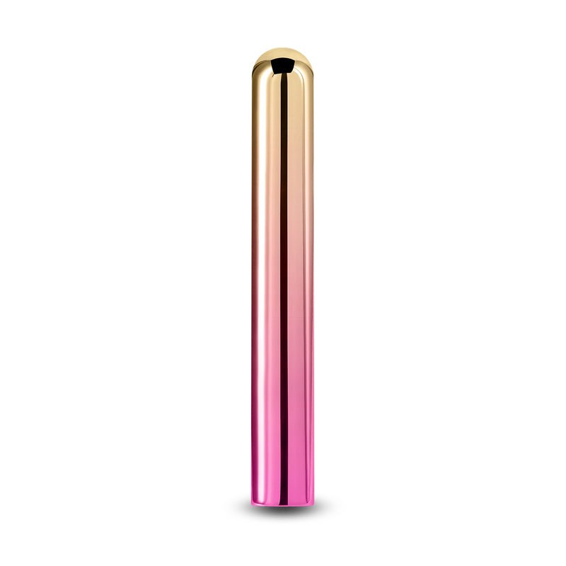 Chroma Sunrise - Large - Metallic Pink/Gold 13.8 cm USB Rechargeable Vibrator - Silk and Sin