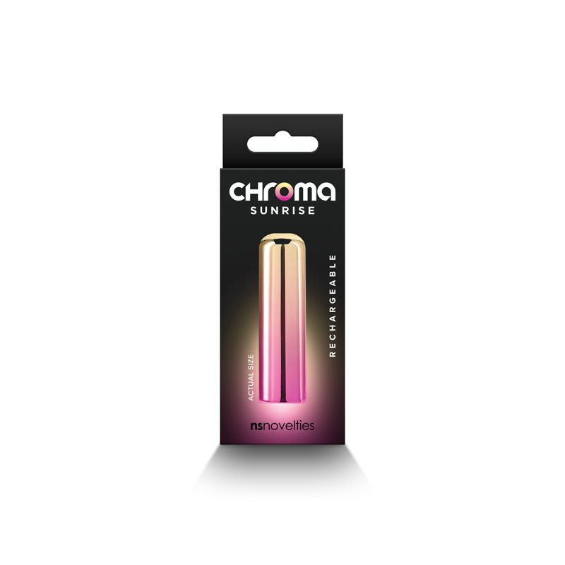 Chroma Sunrise - Small - Metallic Pink/Gold 6.8 cm USB Rechargeable Bullet - Silk and Sin