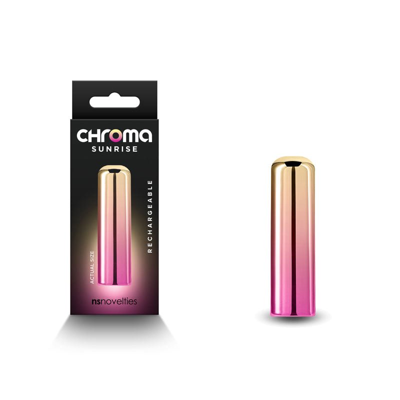 Chroma Sunrise - Small - Metallic Pink/Gold 6.8 cm USB Rechargeable Bullet - Silk and Sin