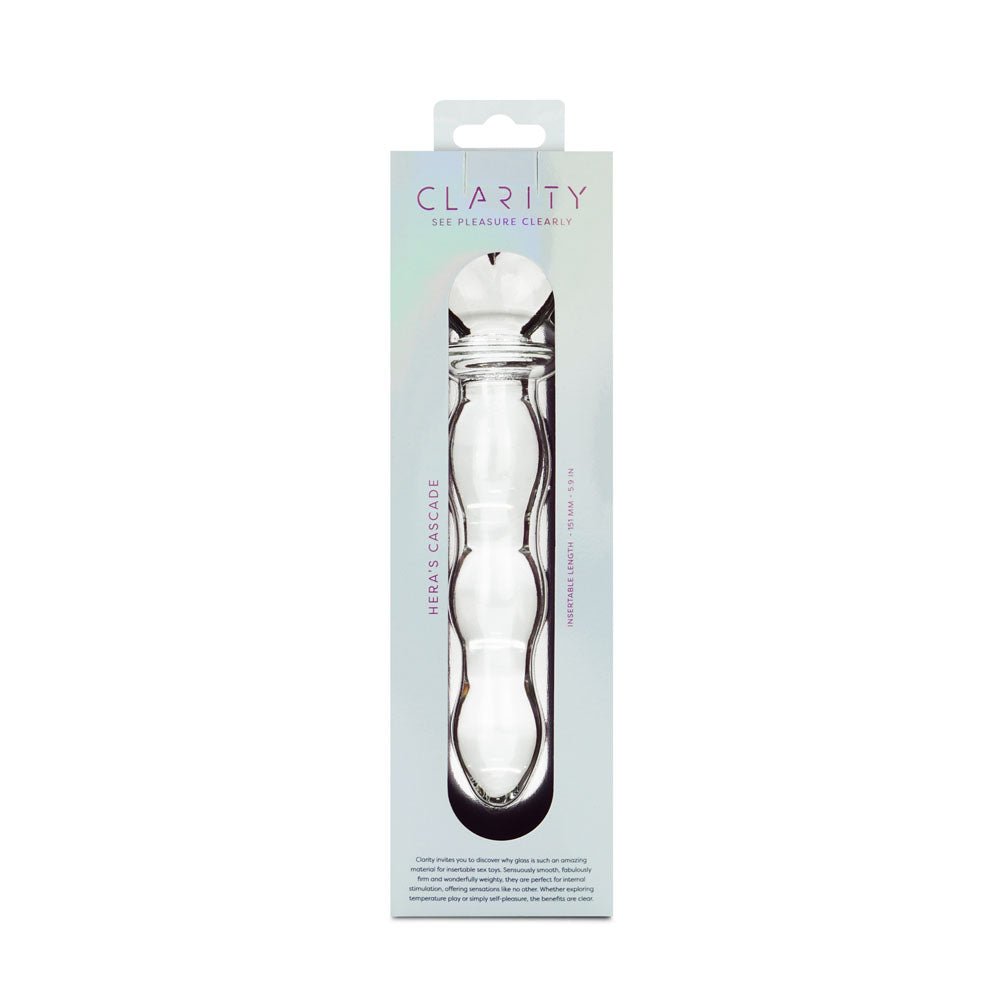 Clarity - Hera's Cascade - Clear 15 cm Glass Dildo - Silk and Sin