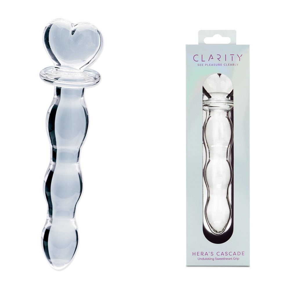 Clarity - Hera's Cascade - Clear 15 cm Glass Dildo - Silk and Sin