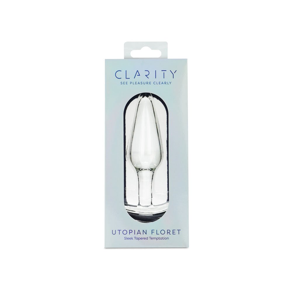 Clarity - Utopian Floret - Clear 11 cm Glass Butt Plug - Silk and Sin