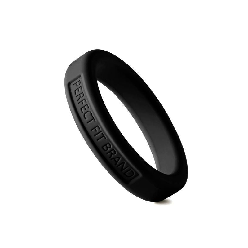 Classic Silicone Medium Stretch Penis Ring 44mm Black - Silk and Sin