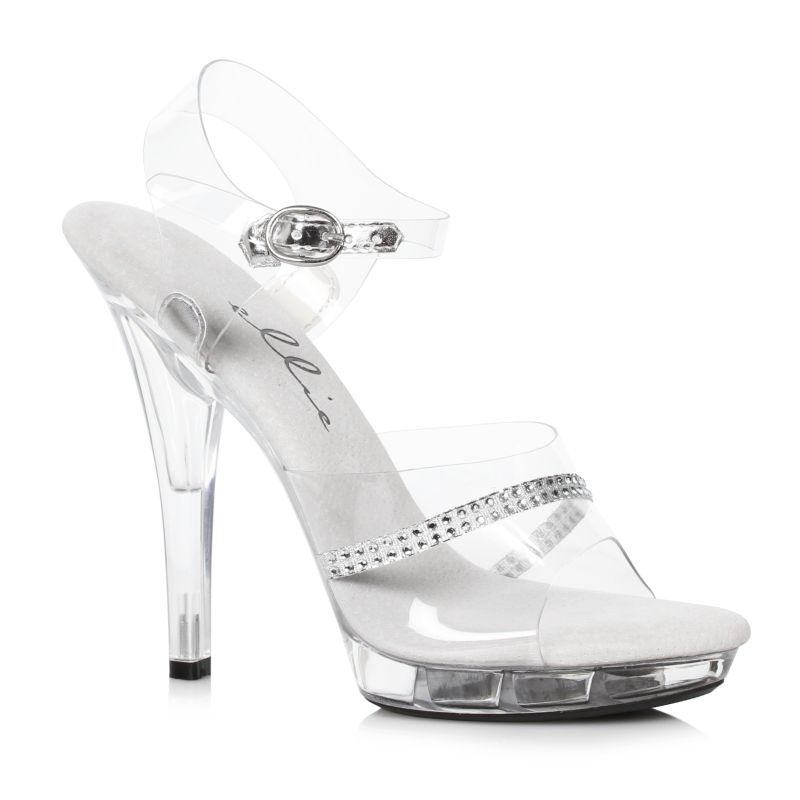 Clear Rhinestone Sandal 5in - Silk and Sin