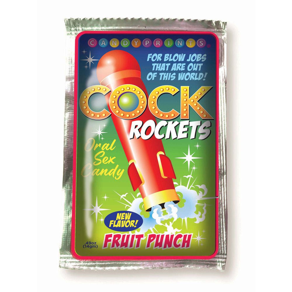 Cock Rockets - Fruit Punch - Fruit Punch Flavoured Oral Sex Candy - 15 grams - silkandsin