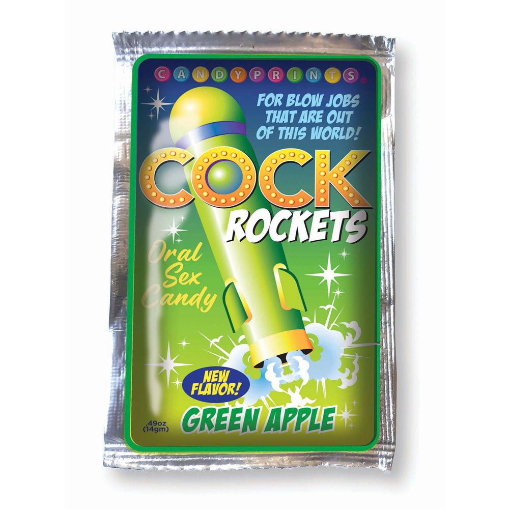 Cock Rockets - Green Apple - Green Apple Flavoured Oral Sex Candy - 15 grams - silkandsin