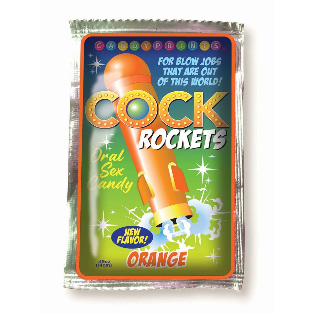 Cock Rockets - Orange - Orange Flavoured Oral Sex Candy - 15 grams - silkandsin