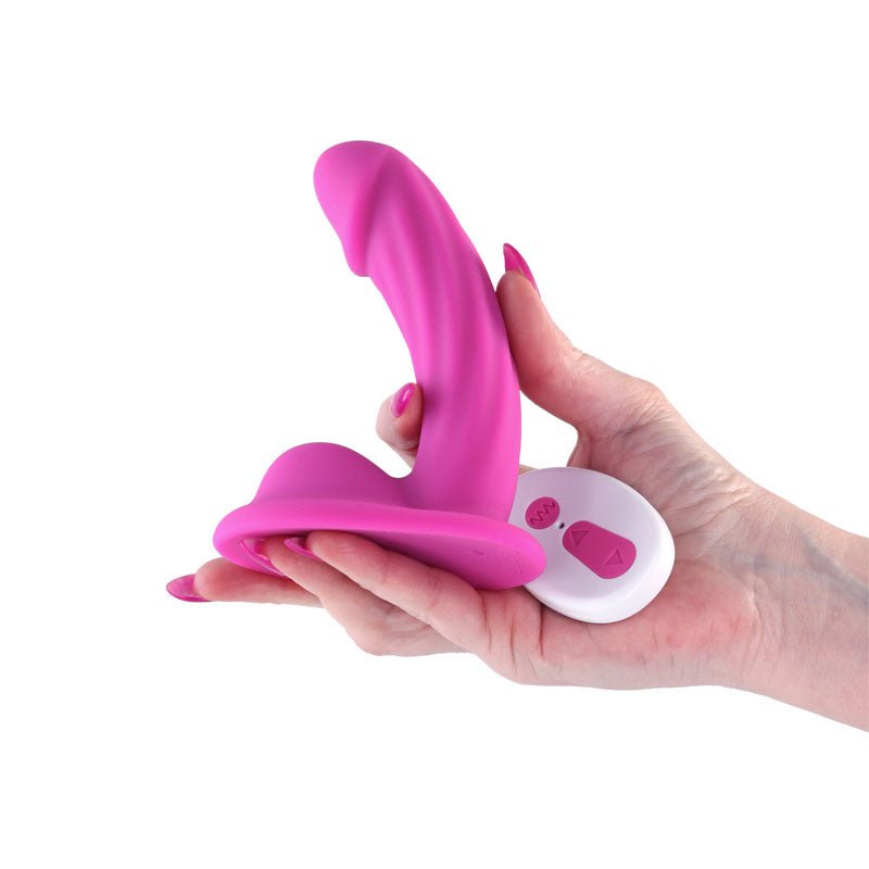 Colours Curve - Vibrating 5'' Dildo - Pink - Pink 12.6 cm USB Rechargeable Vibrating Dildo with Wireless Remote - Silk and Sin