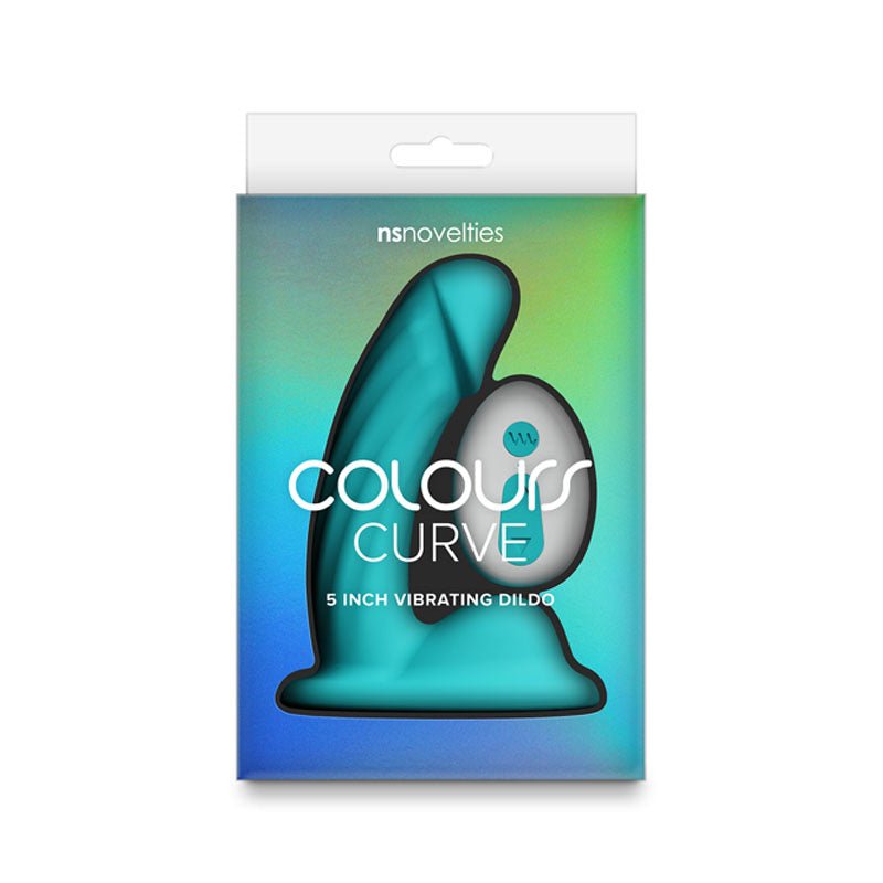 Colours Curve - Vibrating 5'' Dildo - Teal - Teal 12.6 cm USB Rechargeable Vibrating Dildo with Wireless Remote - Silk and Sin
