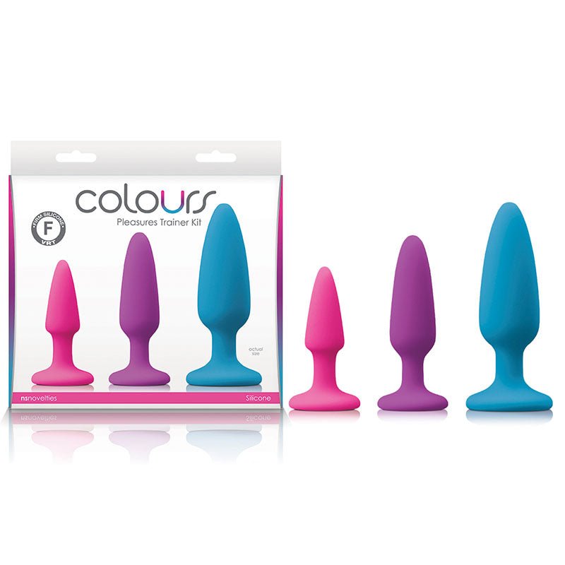 Colours Pleasures Trainer Kit - Coloured Butt Plugs - Set of 3 Sizes - Silk and Sin