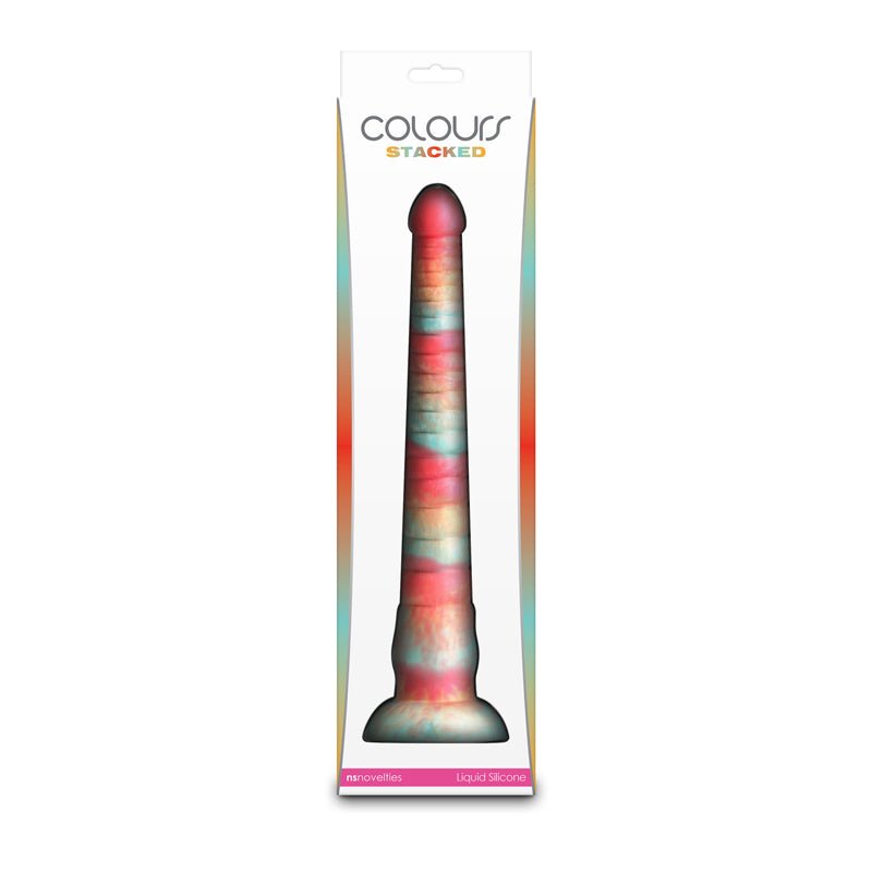 Colours Stacked - 12'' Dildo - Red/Gold - Red/Gold 30.6 cm Fantasy Dildo - Silk and Sin