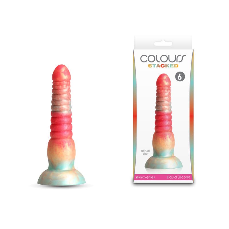 Colours Stacked - 6'' Dildo - Red/Gold - Red/Gold 16 cm Fantasy Dildo - Silk and Sin