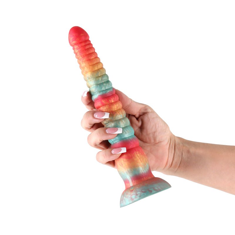 Colours Stacked - 9'' Dildo - Red/Gold - Red/Gold 23 cm Fantasy Dildo - Silk and Sin