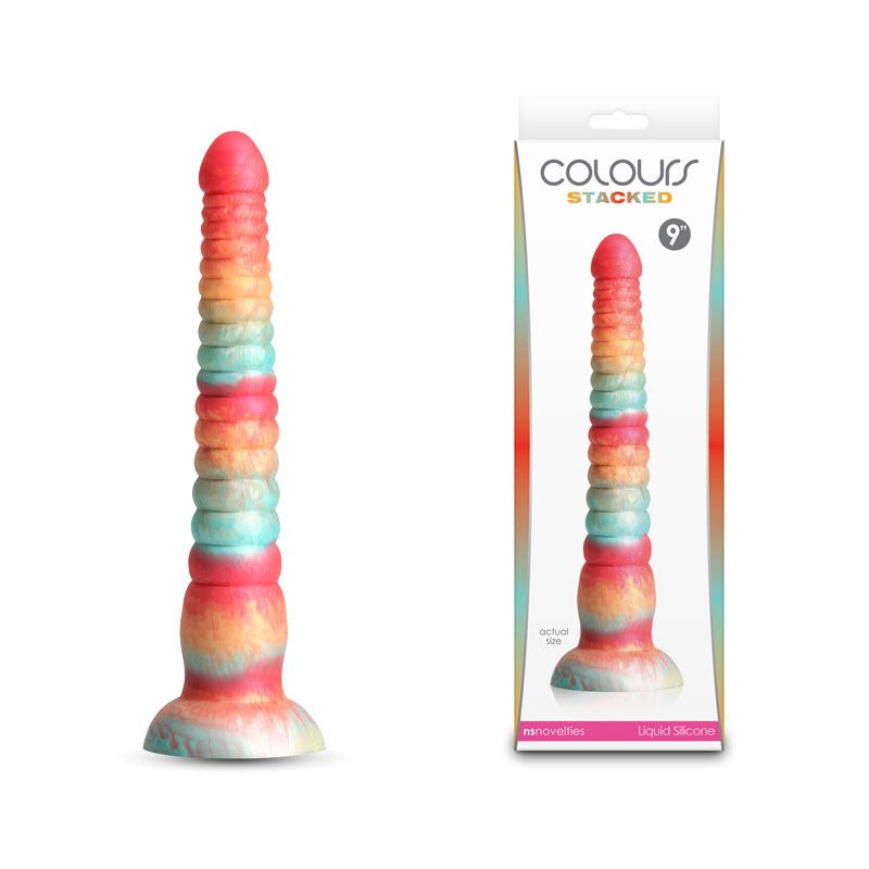 Colours Stacked - 9'' Dildo - Red/Gold - Red/Gold 23 cm Fantasy Dildo - Silk and Sin