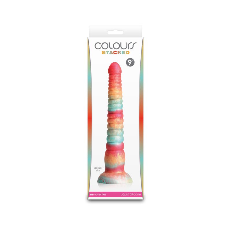 Colours Stacked - 9'' Dildo - Red/Gold - Red/Gold 23 cm Fantasy Dildo - Silk and Sin