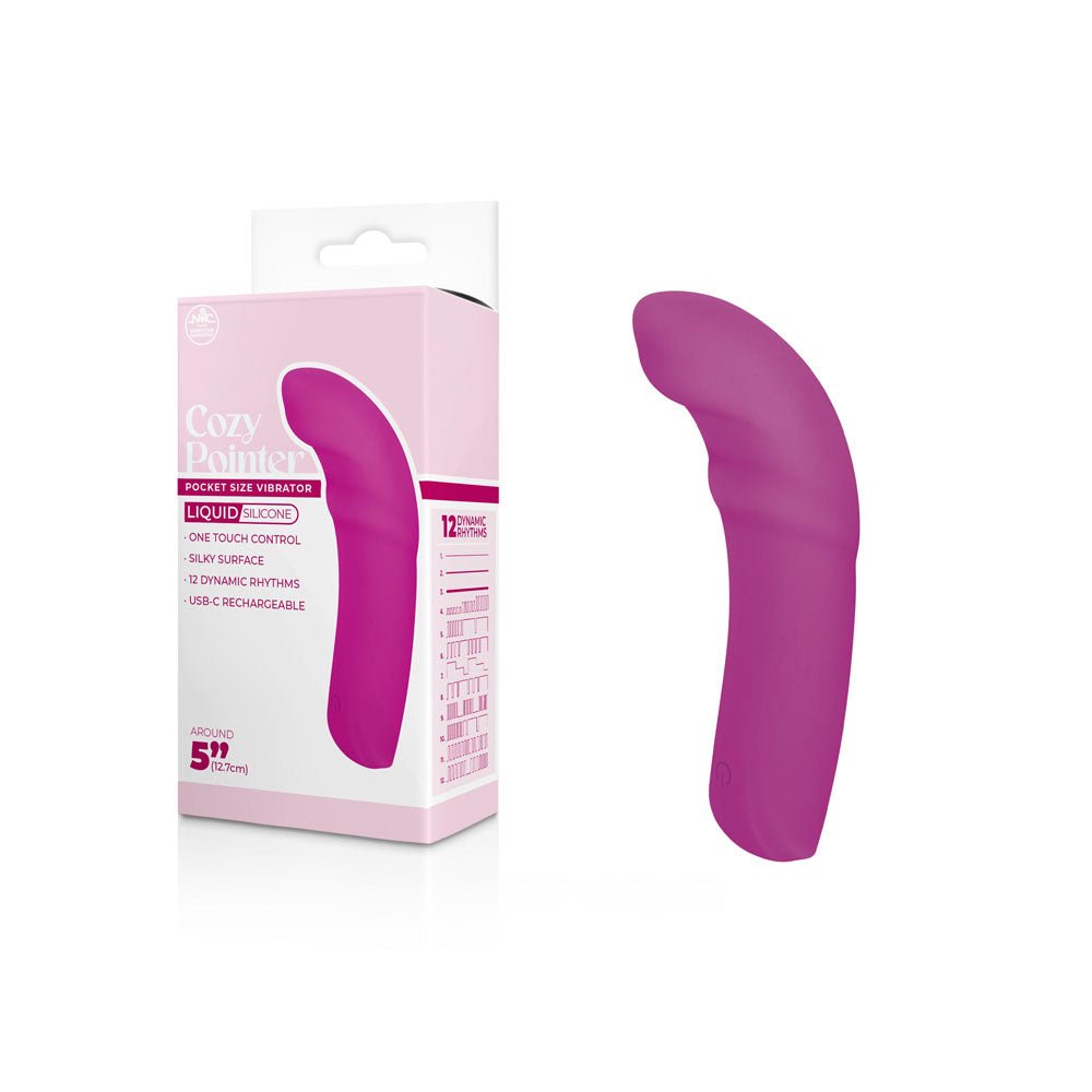 Cozy Pointer - Pink - Pink 12.7 cm USB Rechargeable Curved Mini Vibrator - Silk and Sin