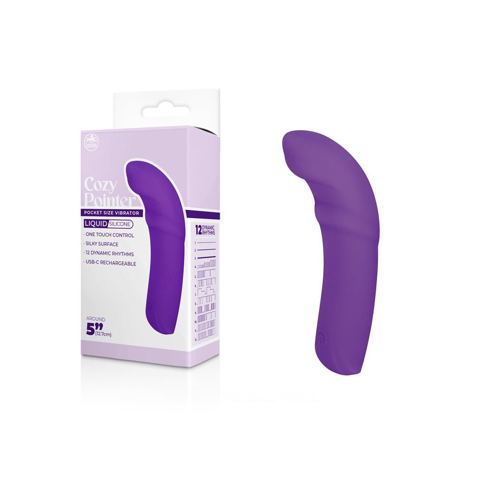 Cozy Pointer - Purple - Purple 12.7 cm USB Rechargeable Curved Mini Vibrator - Silk and Sin