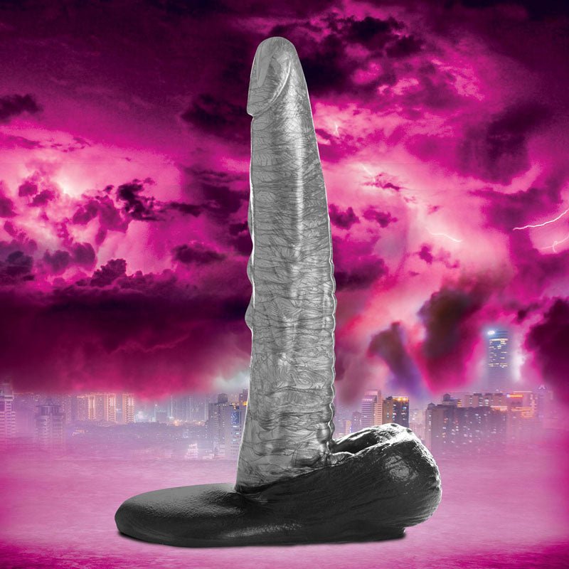 Creature Cocks The Gargoyle Rock Hard Silicone Dildo - Silver 23.6 cm Fantasy Dildo - Silk and Sin