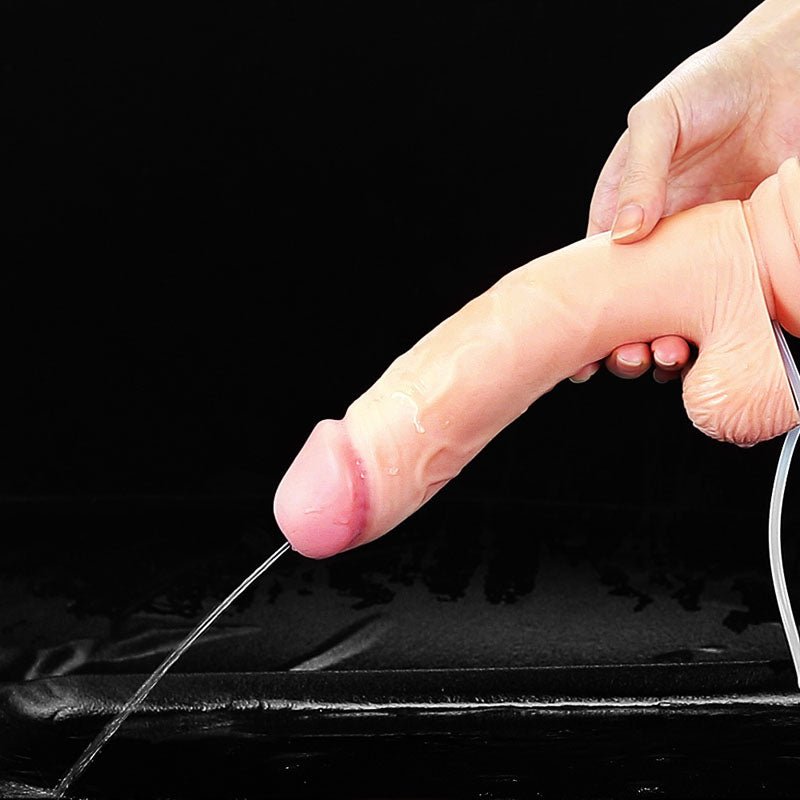 Cumming Softee Soft Ejaculation Cock 9'' with Balls - Flesh 22.9 cm Squirting Dong - Silk and Sin