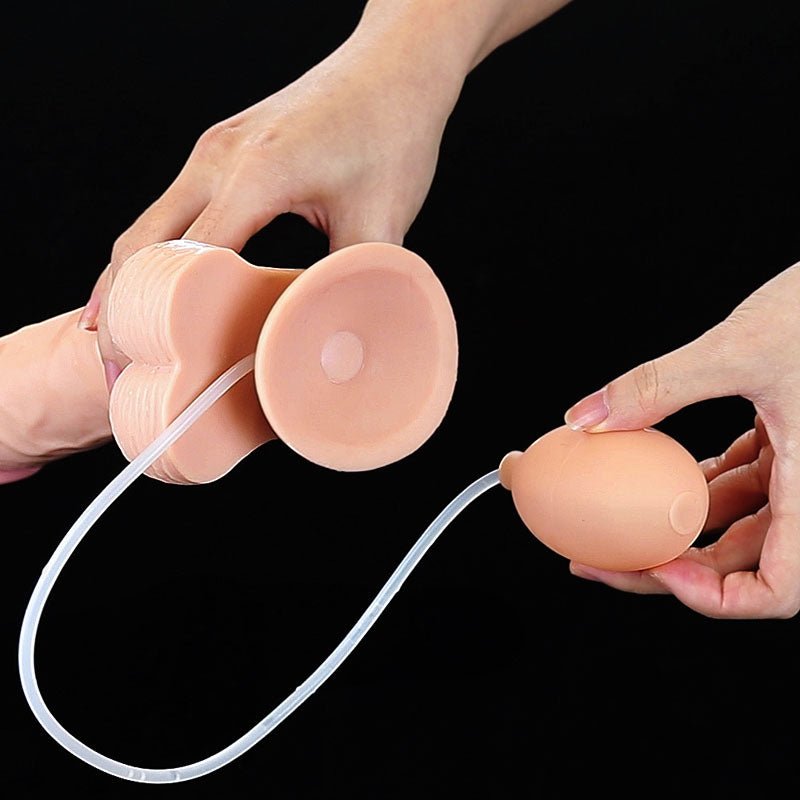 Cumming Softee Soft Ejaculation Cock 9'' with Balls - Flesh 22.9 cm Squirting Dong - Silk and Sin