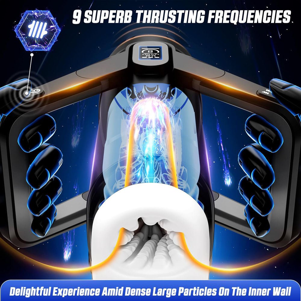 CyberSkin The Wing - Black USB Rechargeable Thrusting & Massaging Auto Masturbator with Heater - Silk and Sin