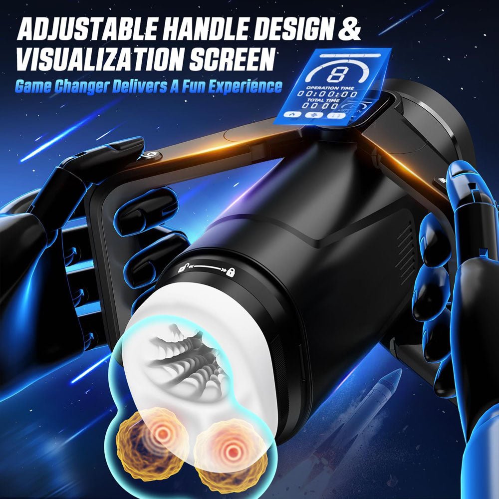 CyberSkin The Wing - Black USB Rechargeable Thrusting & Massaging Auto Masturbator with Heater - Silk and Sin