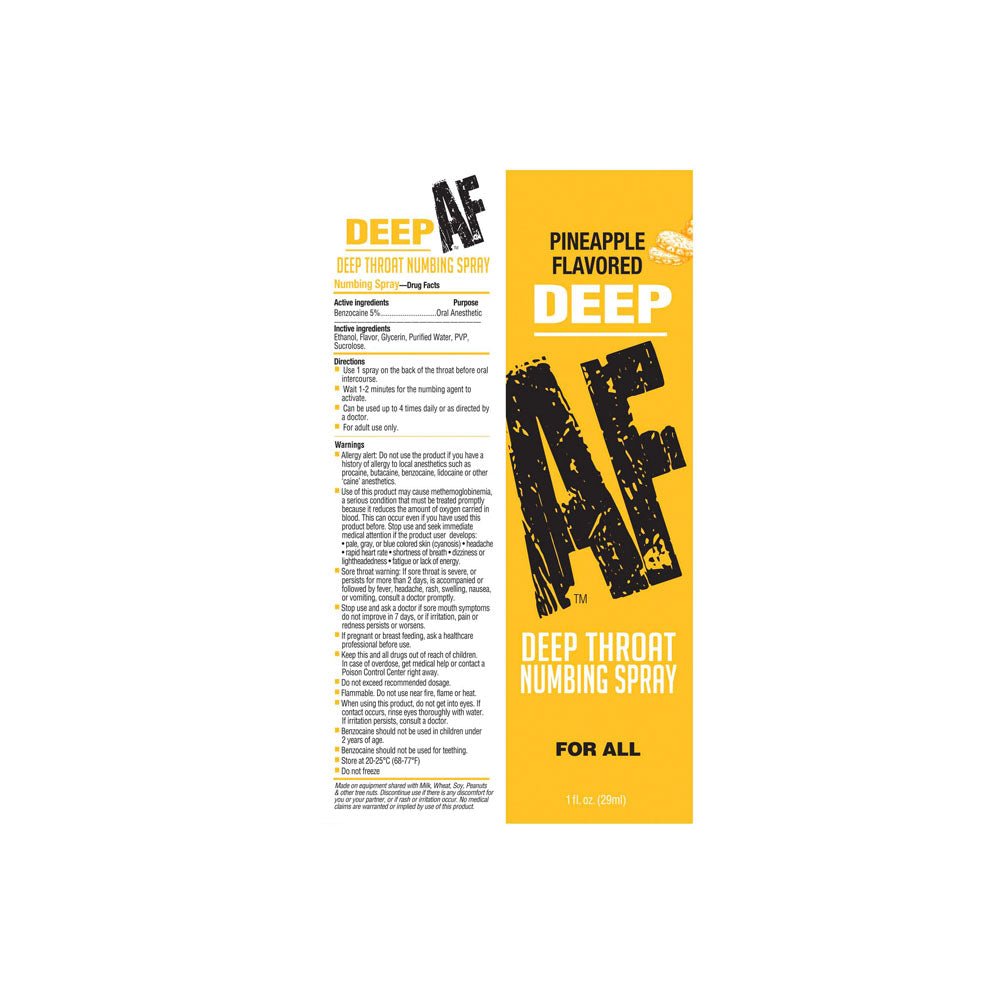 Deep AF - Pineapple - Pineapple Flavoured Deep Throat Spray - 29 ml - Silk and Sin