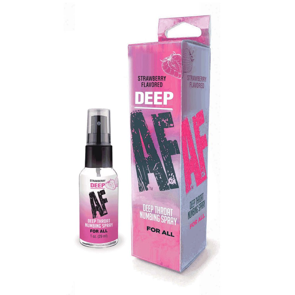 Deep AF - Strawberry - Strawberry Flavoured Deep Throat Spray - 29 ml - silkandsin
