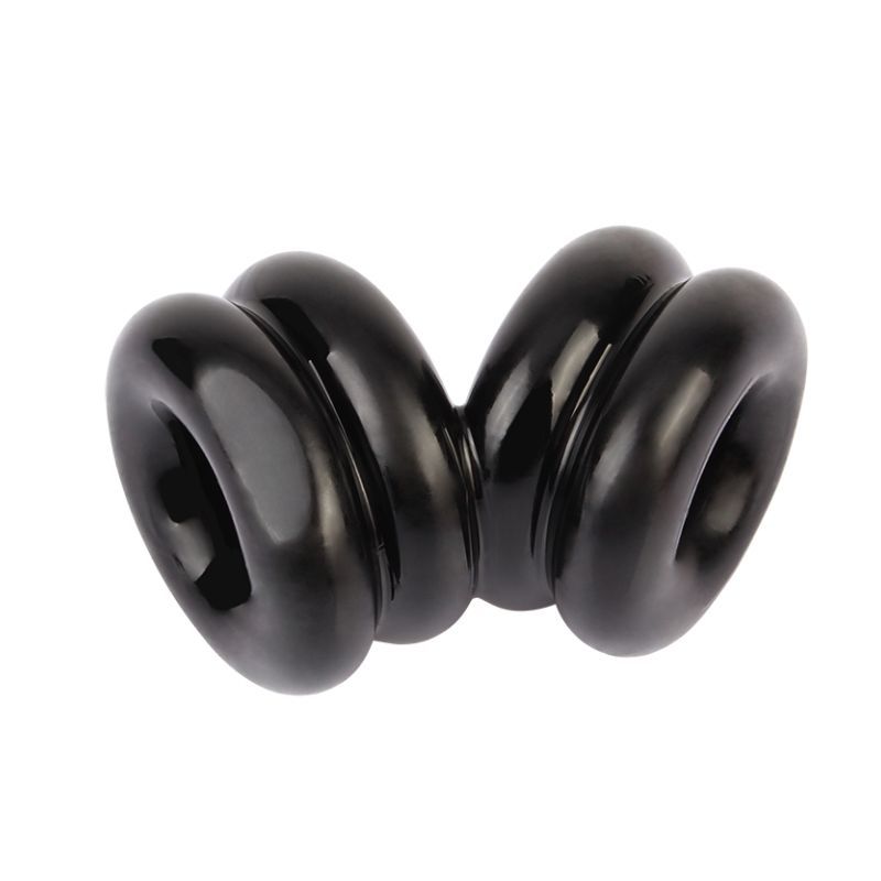 Double Stacked Dual Pleasure Ring Black - Silk and Sin