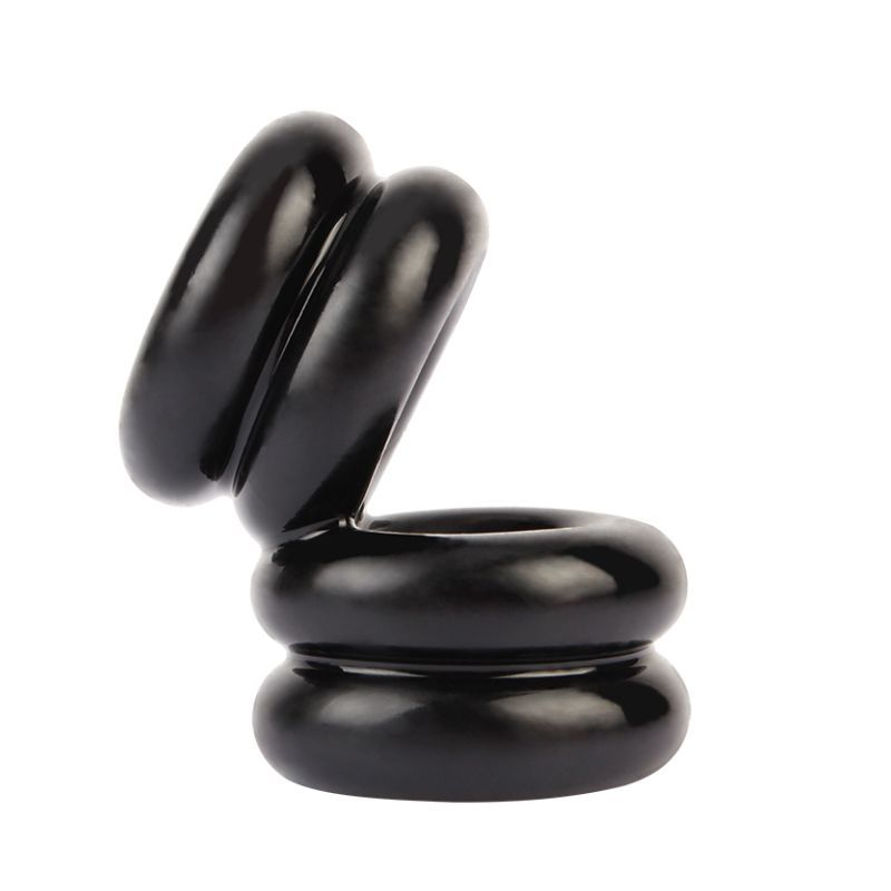 Double Stacked Dual Pleasure Ring Black - Silk and Sin