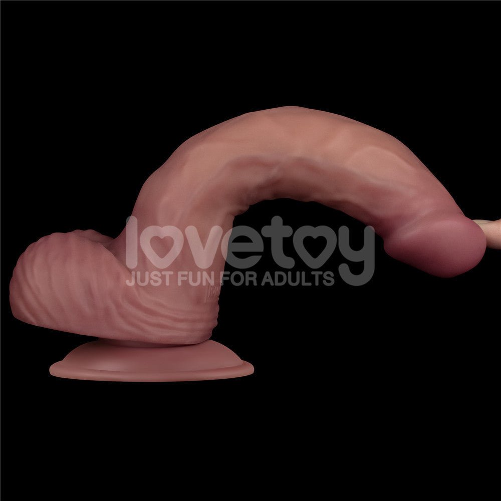 Dual Density Power Cock - 9 Inch Flesh - Flesh 23 cm USB Rechargeable Vibrating Dildo - Silk and Sin