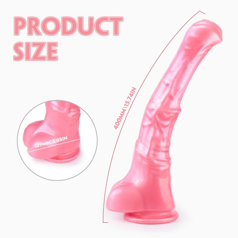 Duke Horse Dong w Balls Pink XXL - Silk and Sin