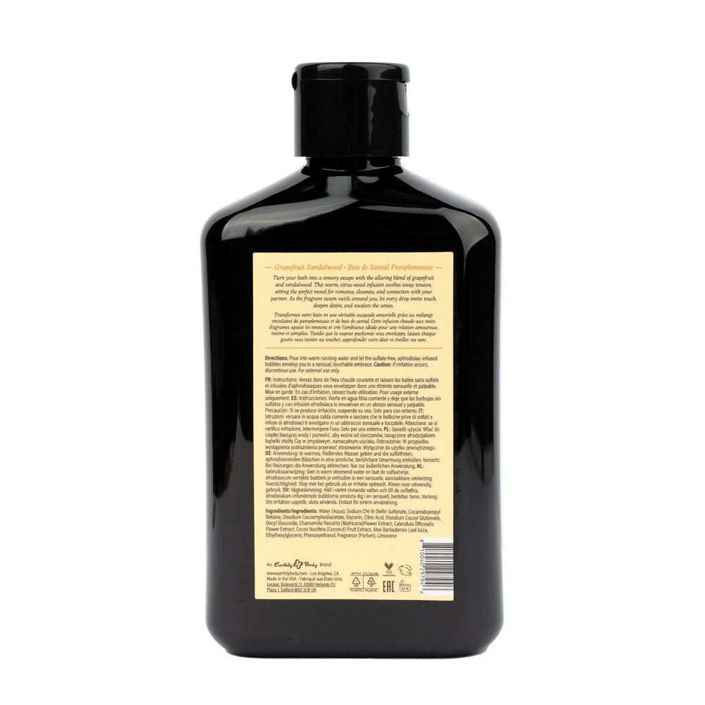 EB Aphrodisiac Bubble Bath GRAPEFRUIT SANDALWOOD - 250 ml - Grapefruit Sandalwood Scented Bubble Bath - 250 ml Bottle - Silk and Sin