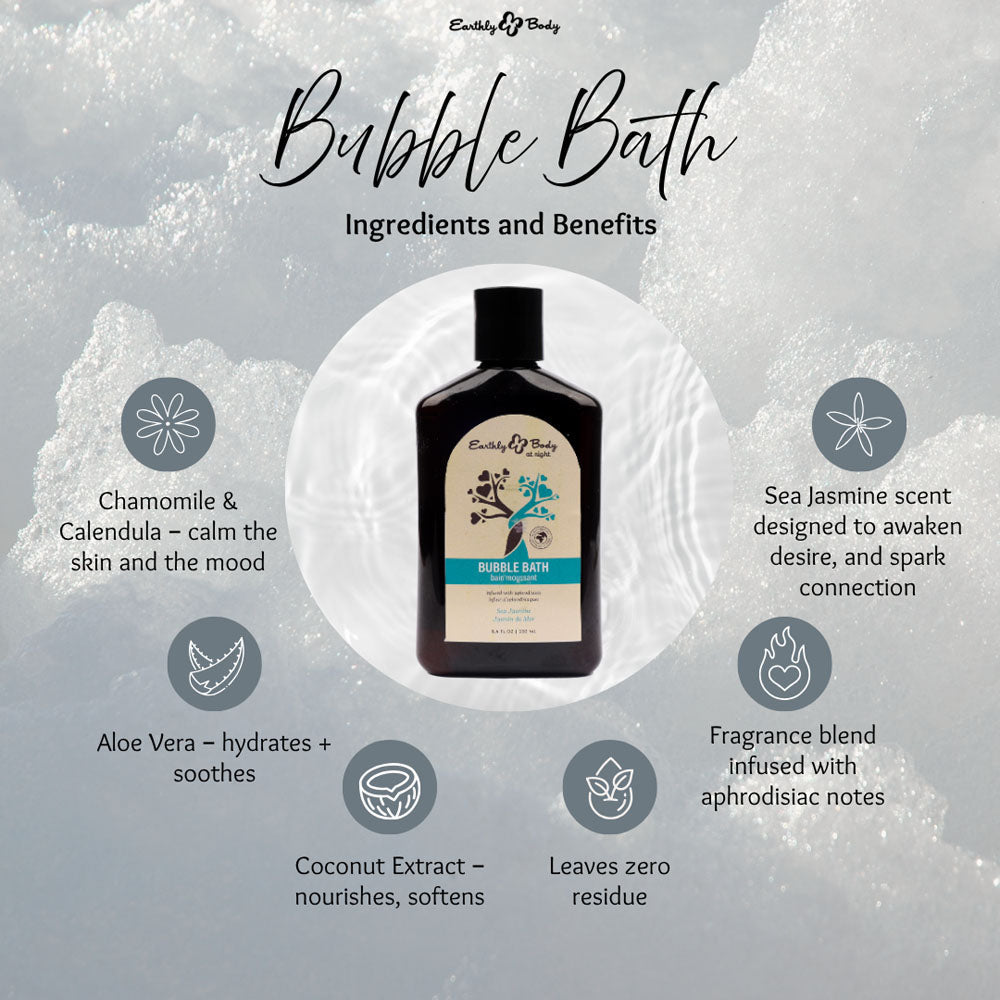 EB Aphrodisiac Bubble Bath SEA JASMINE - 250 ml - Sea Jasmine Scented Bubble Bath - 250 ml Bottle - Silk and Sin