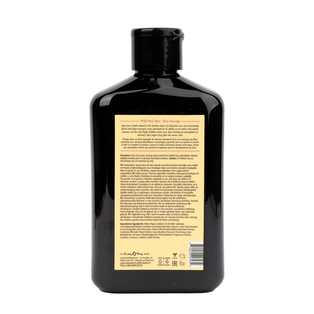 EB Aphrodisiac Bubble Bath WILD PINK ROSE - 250 ml - Wild Pink Rose Scented Bubble Bath - 250 ml Bottle - Silk and Sin