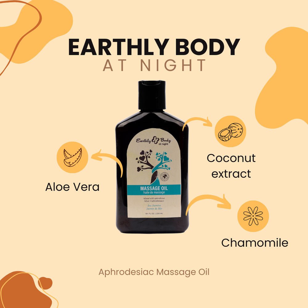 EB Aphrodisiac Massage Oil SEA JASMINE - 250 ml - Sea Jasmine Scented Massage Oil - 250 ml Bottle - Silk and Sin