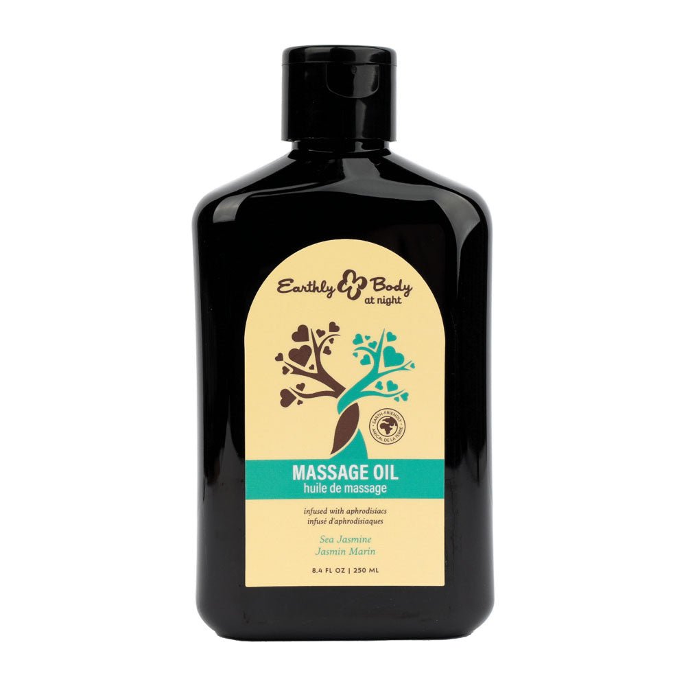 EB Aphrodisiac Massage Oil SEA JASMINE - 250 ml - Sea Jasmine Scented Massage Oil - 250 ml Bottle - Silk and Sin