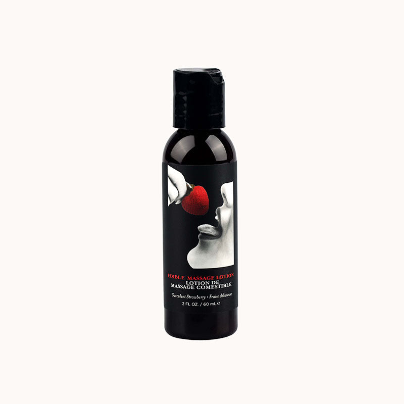 EB Edible Massage Lotion - Strawberry - Strawberry Flavoured Massage Lotion - 60 ml - Silk and Sin