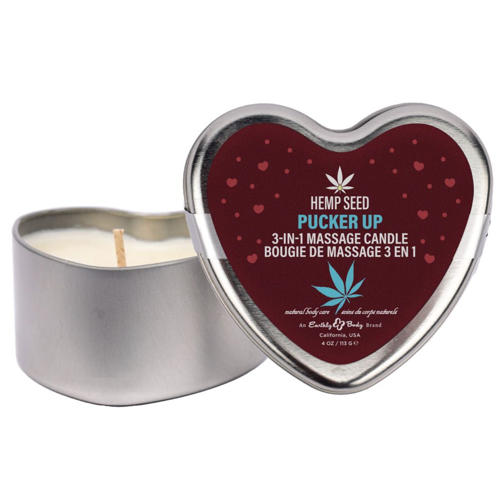 EB Hemp Seed Lovers Heart Candle Display - Counter Display of 12 and Tester - silkandsin