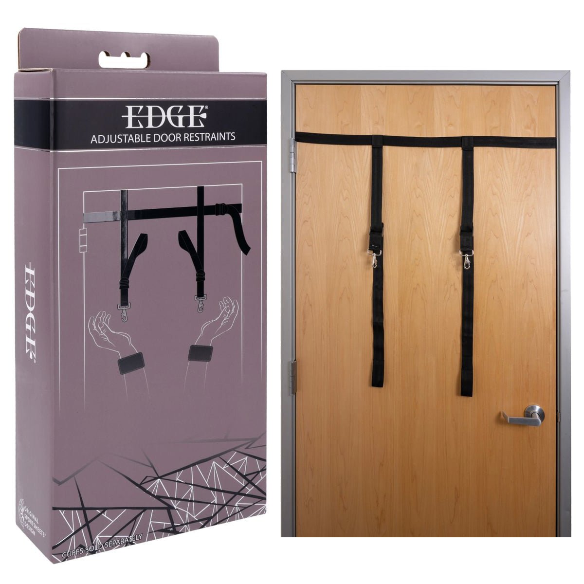EDGE Adjustable Door Restraints - Black Restraints (Cuffs not included) - silkandsin