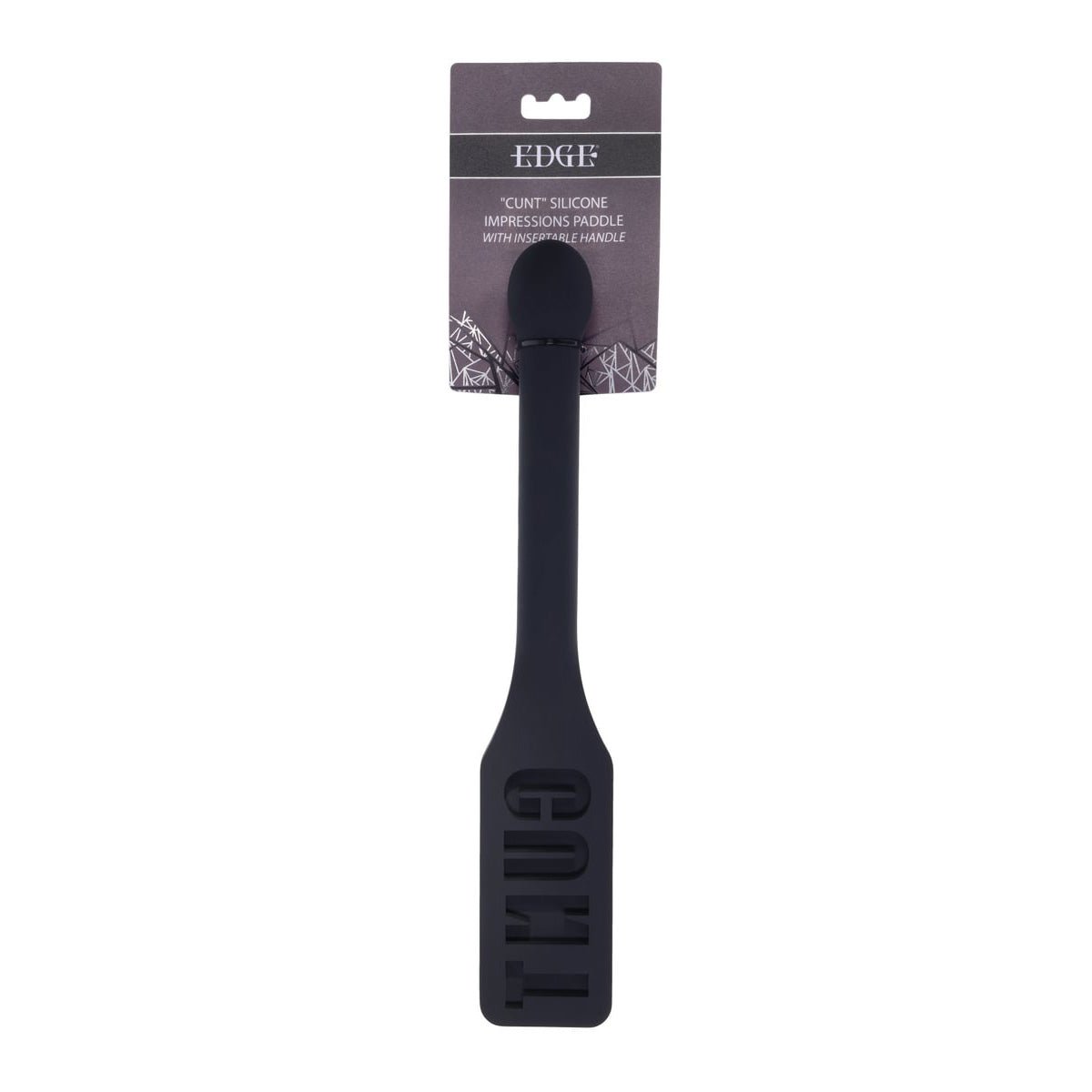 EDGE CUNT Silicone Paddle - Black Silicone Paddle with Insertable Handle - silkandsin