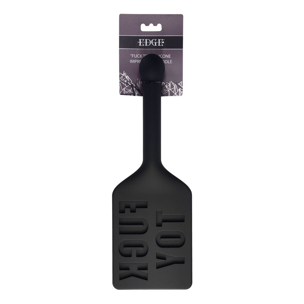 EDGE FUCK TOY Silicone Paddle - Black Silicone Spanking Paddle - Silk and Sin
